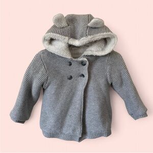 12 Month Infant Unisex Carter’s Faux Fur Lined Knitted Cardigan Sweater